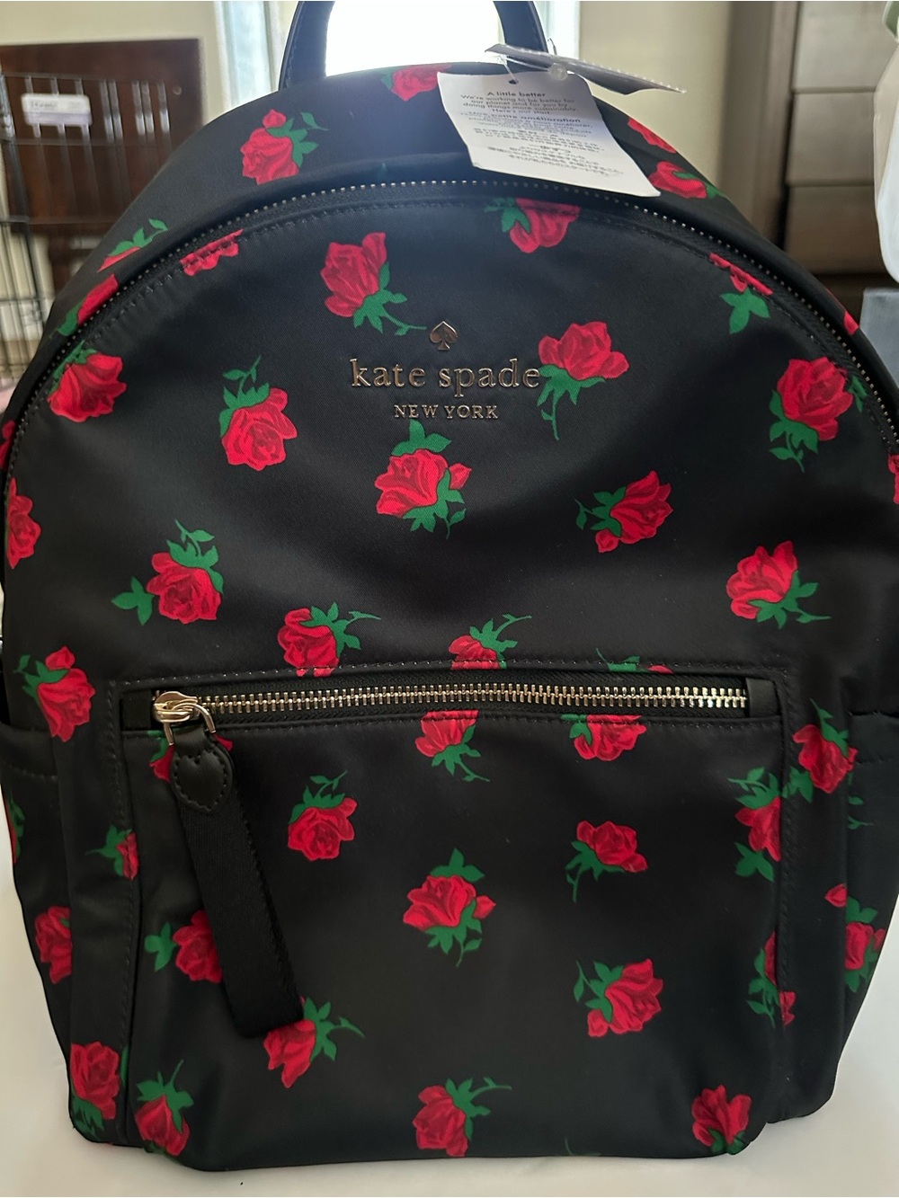 kate spade Backpack with Red Rose Print